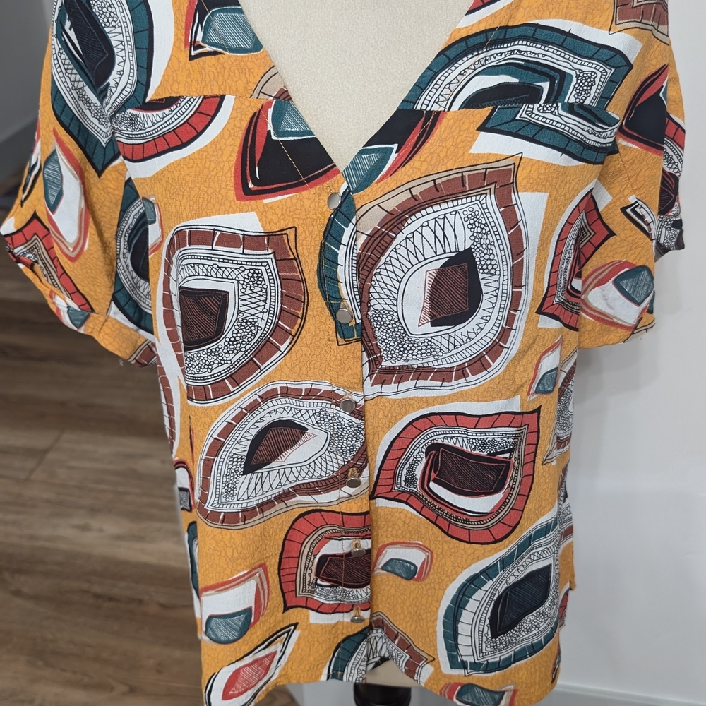 Vibrant Abstract Print Women's Blouse